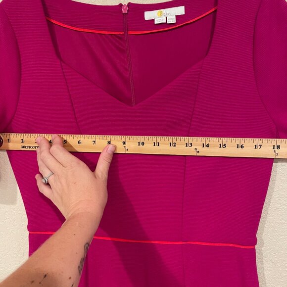 Boden Hadley Ottoman Midi Dress 8R Womens Pink Purple Rib Knit V-neck Formal - Picture 10 of 10